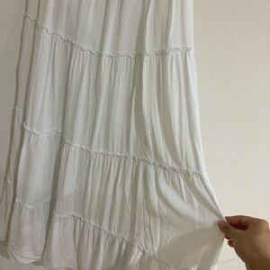 Brandy Melville tiered Maxi white cotton Skirt